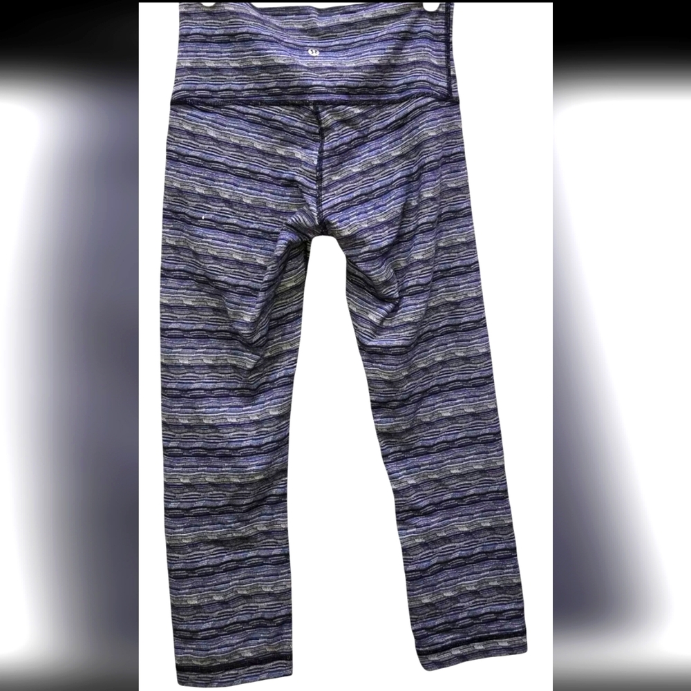 Lululemon Wunder Under Crop Womens  Space Dye Saphire High Rise Size 6